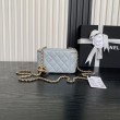 Beauty case piccolo Chanel con tracolla a catena Ap3940 Blu