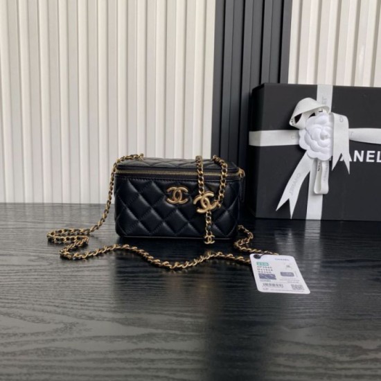 Beauty case piccolo Chanel con tracolla a catena Ap3940 Nero