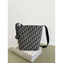 Borsa a secchiello piccola Diorstar Dior jacquard obliquo blu
