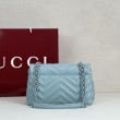 Borsa a tracolla piccola Gucci GG Marmont 855391 Blu