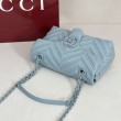 Borsa a tracolla piccola Gucci GG Marmont 855391 Blu