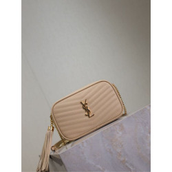 Borse Imitazioni a tracolla Trapuntato Lou Mini YSL Saint Laurent Albicocca