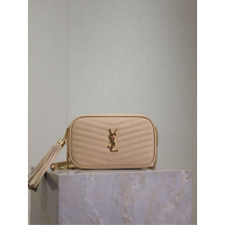 Borse Imitazioni a tracolla Trapuntato Lou Mini YSL Saint Laurent Albicocca