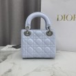 Qualità superiore replica Dior Lady Dior Mini Cannage Blu