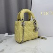 Qualità superiore replica Dior Lady Dior Mini Cannage Gialla