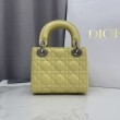 Qualità superiore replica Dior Lady Dior Mini Cannage Gialla