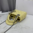 Qualità superiore replica Dior Lady Dior Mini Cannage Gialla