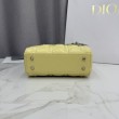 Qualità superiore replica Dior Lady Dior Mini Cannage Gialla
