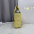 Qualità superiore replica Dior Lady Dior Mini Cannage Gialla