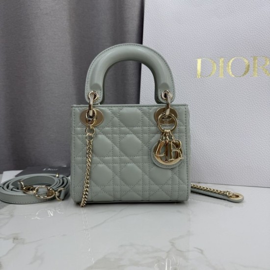 Borsa Dior Lady Dior Mini Cannage Verde