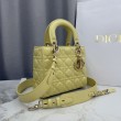 Borsa Dior Lady Dior Piccolo Cannage Gialla