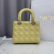 Borsa Dior Lady Dior Piccolo Cannage Gialla