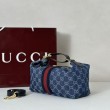 Qualità superiore replica media Gucci Vanity con manico superiore 857799 Blu