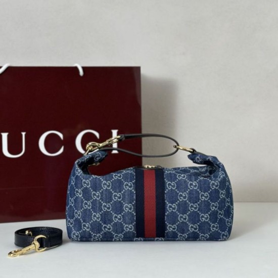 Qualità superiore replica media Gucci Vanity con manico superiore 857799 Blu