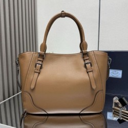 Borse Replica tote grande Prada 1BG602 Marrone