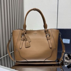 Borse Replica tote grande Prada 1BG602 Marrone