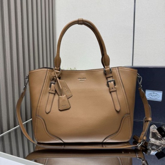 Borse Replica tote grande Prada 1BG602 Marrone