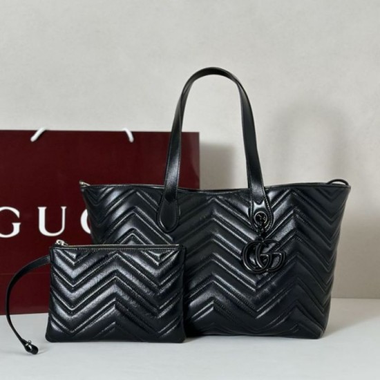 Borsa tote media Gucci 855279 GG Marmont Nero
