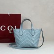 Borsa tote piccola Gucci GG Marmont 855391 Blu