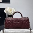 Borse Chanel 26P piccola con manico Coco AS6091 Borgogna