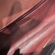 Borse Chanel 26P piccola con manico Coco AS6091 Borgogna