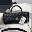 Borse Chanel 26P piccola con manico Coco AS6091 nera