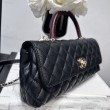 Borse Chanel 26P piccola con manico Coco AS6091 nera