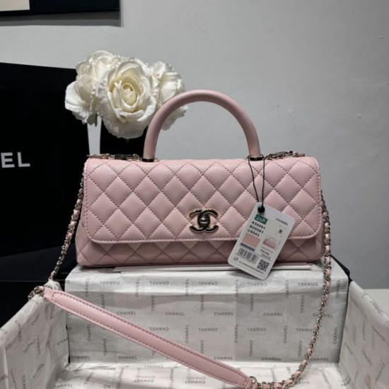 Borse Chanel 26P piccola con manico Coco AS6091 Rosa