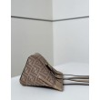 Mini borsa tote Fendi Origami tessuto jacquard Albicocca