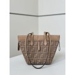Mini borsa tote Fendi Origami tessuto jacquard Albicocca