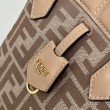 Mini borsa tote Fendi Origami tessuto jacquard Albicocca