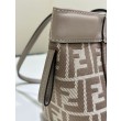 Mini borsa tote Fendi Origami tessuto jacquard Marrone