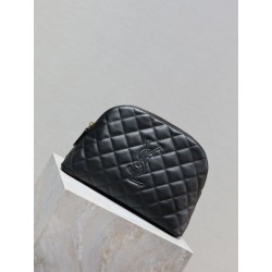 Pochette grande YSL Saint Laurent Cassandre trapuntata e ricamata Nera