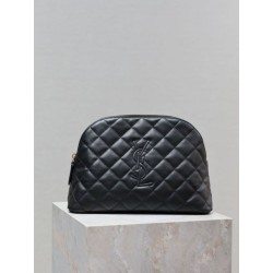 Pochette grande YSL Saint Laurent Cassandre trapuntata e ricamata Nera