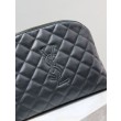 Pochette grande YSL Saint Laurent Cassandre trapuntata e ricamata Nera
