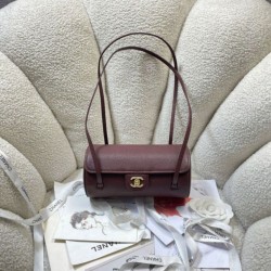 Cloni Bora Pari all'originale replica bowling piccola Chanel AS6143 Bordeaux firmate