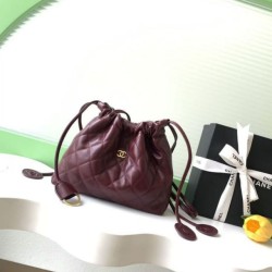 Cloni Replica Perfetta a secchiello trapuntata con coulisse Chanel AS5227 bordeaux firmate
