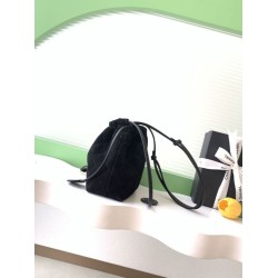 Borsa a secchiello/hobo Chanel trapuntata con coulisse scamosciata AS5227 Nero Borsa a secchiello/hobo Chanel trapuntata con coulisse scamosciata AS5227 Nero