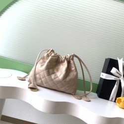Cloni Borsa a secchiello trapuntata con coulisse Chanel AS5227 albicocca firmate