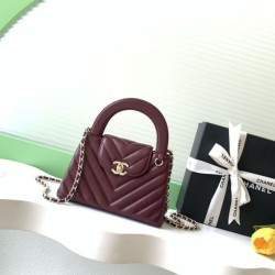Cloni Borsa Replica 1:1 a mano Kelly Chanel AS4416 con trapuntatura a chevron bordeaux firmate