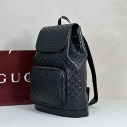 Replica di lusso Zaino medio da uomo Gucci con emblema GG 854750 Nero Imitazioni Cloni Zaino medio da uomo Gucci con emblema GG 854750 Nero firmate