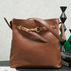 Cloni Borsa a secchiello a tracolla Miu Miu Aventure nappa 5BE101 Marrone firmate