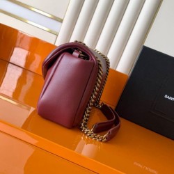 Replica di lusso Borse a tracolla media YSL Saint Laurent Calypso Marrone Imitazioni Cloni Borse Replica a tracolla media YSL Saint Laurent Calypso Marrone firmate