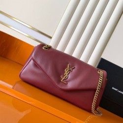 Cloni Borse Replica a tracolla media YSL Saint Laurent Calypso Marrone firmate