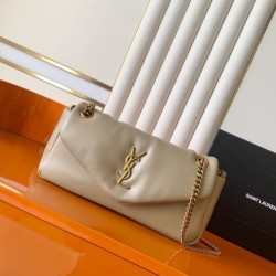 Cloni Borsa a tracolla media YSL Saint Laurent Calypso Albicocca firmate