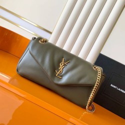 Cloni Imitazioni borse griffate a tracolla media YSL Saint Laurent Calypso muschio firmate