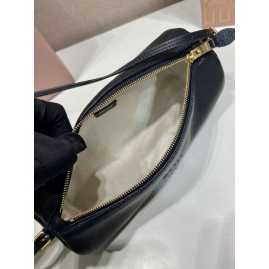 Replica di lusso Pochette compatta in nappa Miu Miu 5NE851 Nero Imitazioni Cloni Pochette compatta in nappa Miu Miu 5NE851 Nero firmate