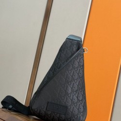 Cloni Borsa a tracolla Dior Trek con cerniera Dior Oblique nylon nero firmate