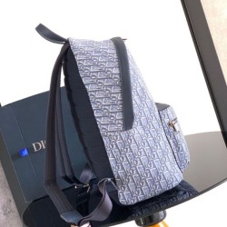Replica di lusso Zaino Dior Rider tela jacquard Oblique Dior blu Imitazioni Cloni Zaino Dior Rider tela jacquard Oblique Dior blu firmate