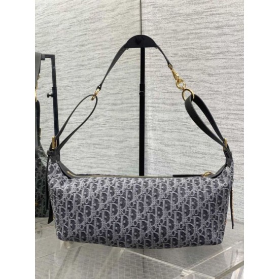 Replica di lusso Borsa Dior Medio D-Journey denim jacquard con motivo obliquo Blu Imitazioni Cloni Borsa Dior Medio D-Journey denim jacquard con motivo obliquo Blu firmate